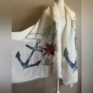 Nautical Anchor print Crinckled wrap
